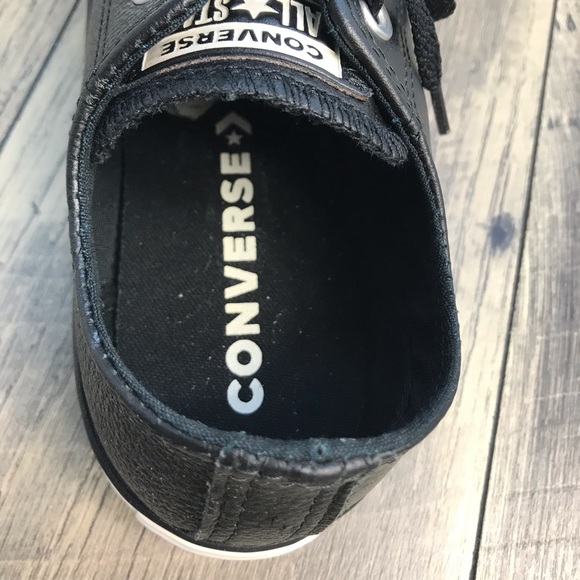 NWT Converse Ctas Ox Leather Black Egret W AUTHENT - Picture 7 of 8